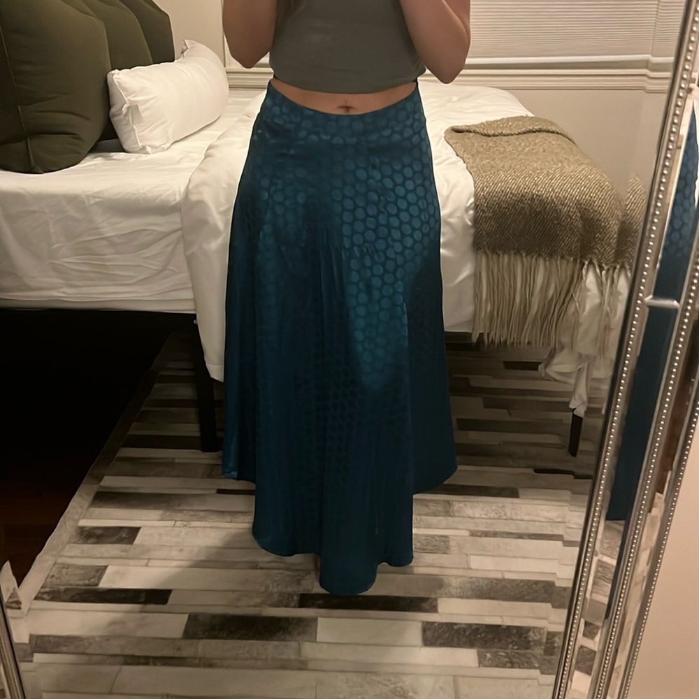 Asymmetrical silk skirt
